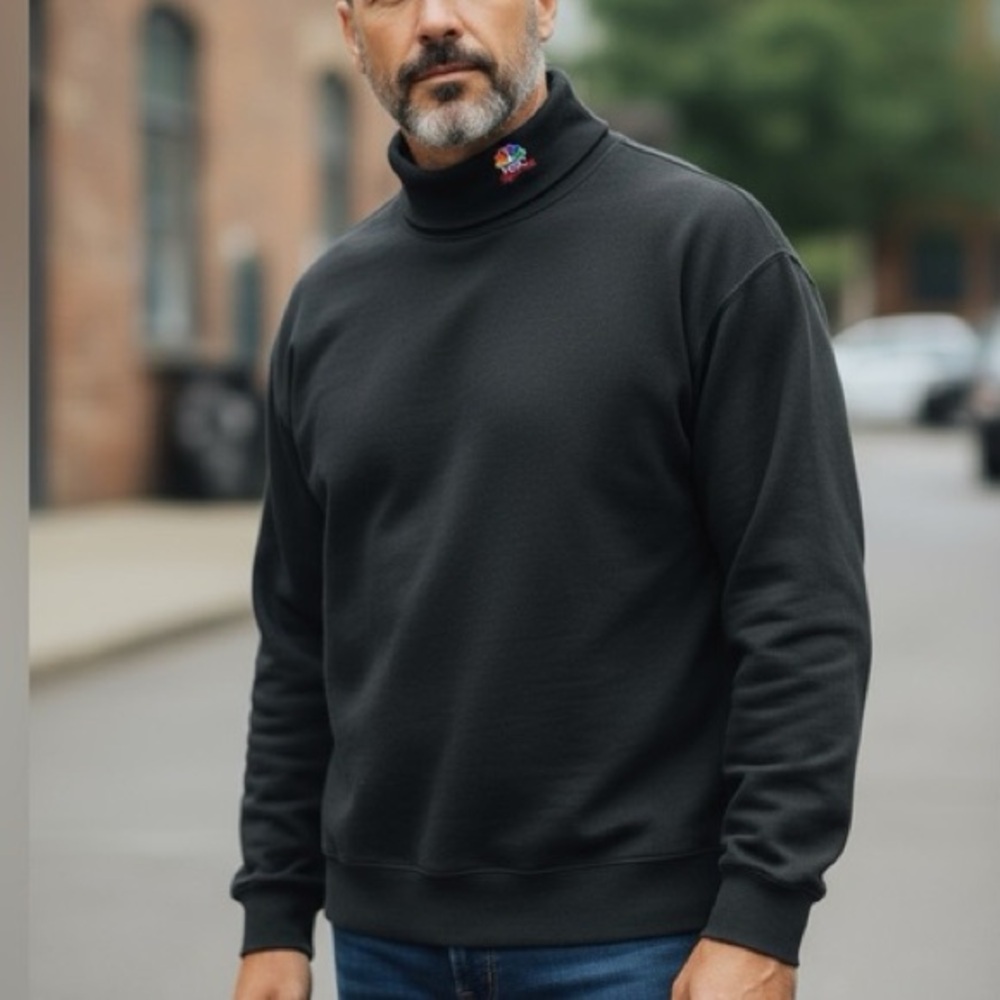 NBC Sports Vintage Dead-stock Classic Black Turtleneck Sweater